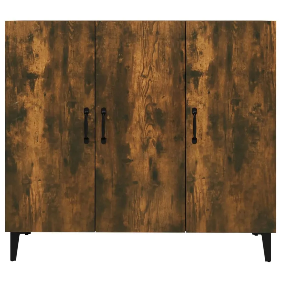 Buffet chêne fumé 90x34x80 cm bois d'ingénierie - 5