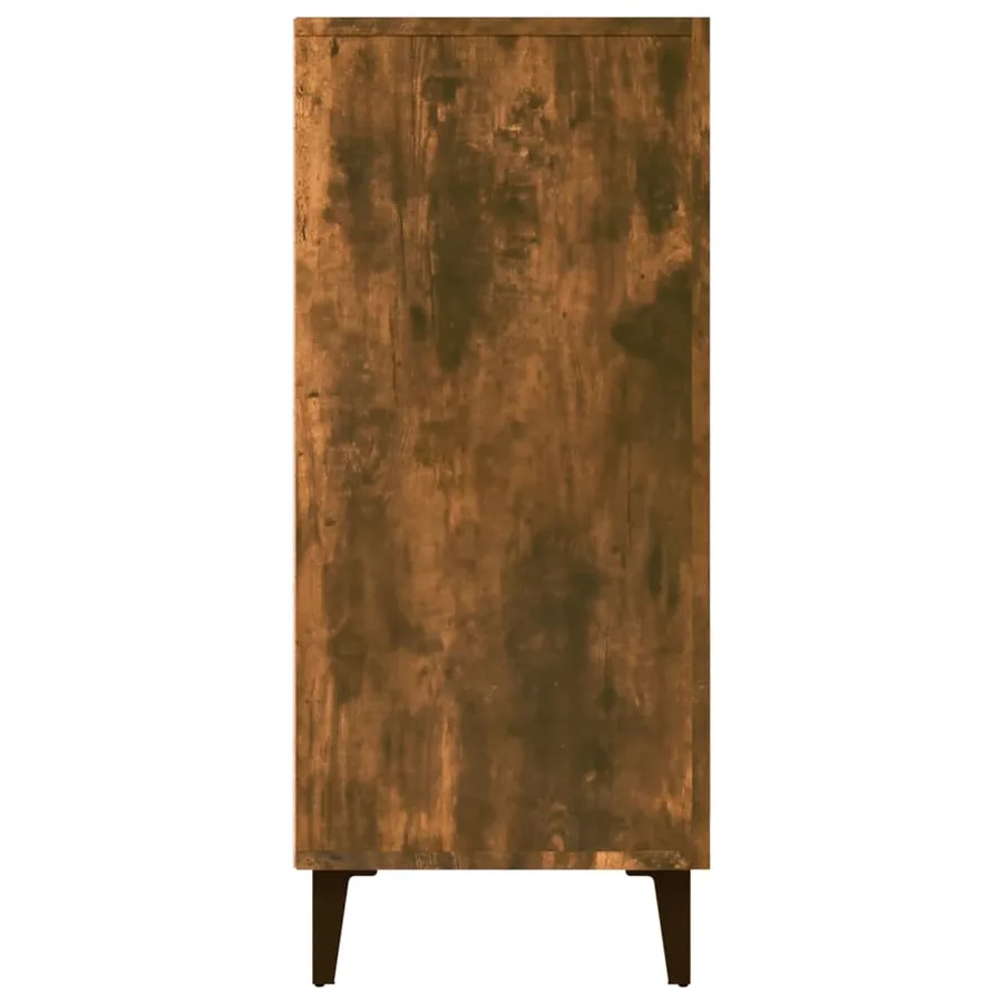 Buffet chêne fumé 90x34x80 cm bois d'ingénierie - 6