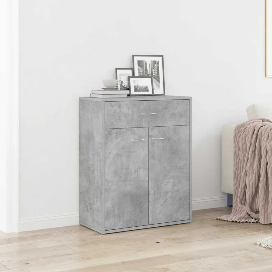 Buffet Gris béton 60x30x75 cm Bois d'ingénierie