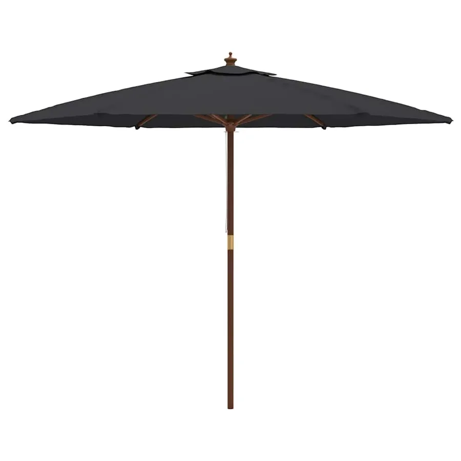 Parasol de jardin avec mât en bois noir 299x240 cm - 4