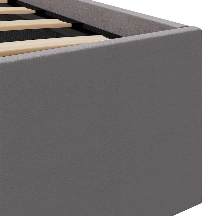 Cadre de lit à rangement avec LED Gris Similicuir 90x200 cm - 10