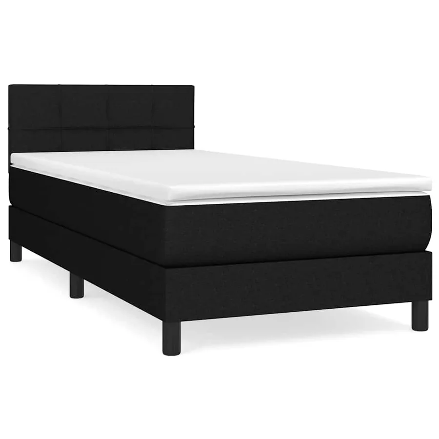 Sommier à lattes de lit avec matelas Noir 90x190 cm Tissu - 2