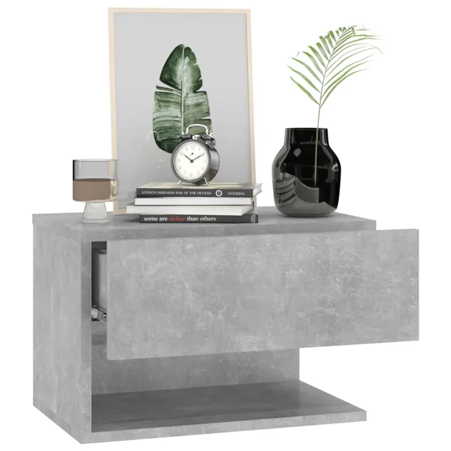 Table de chevet murale Gris béton - 7