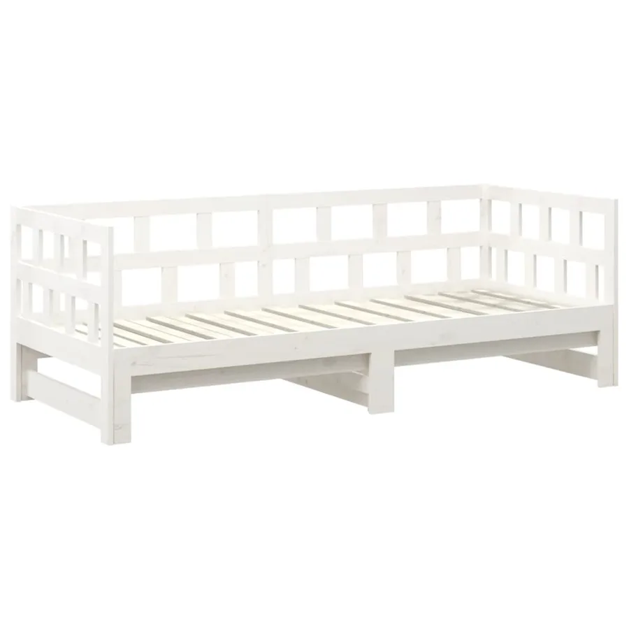 Lit coulissant sans matelas blanc 2x(90x190) cm - 10