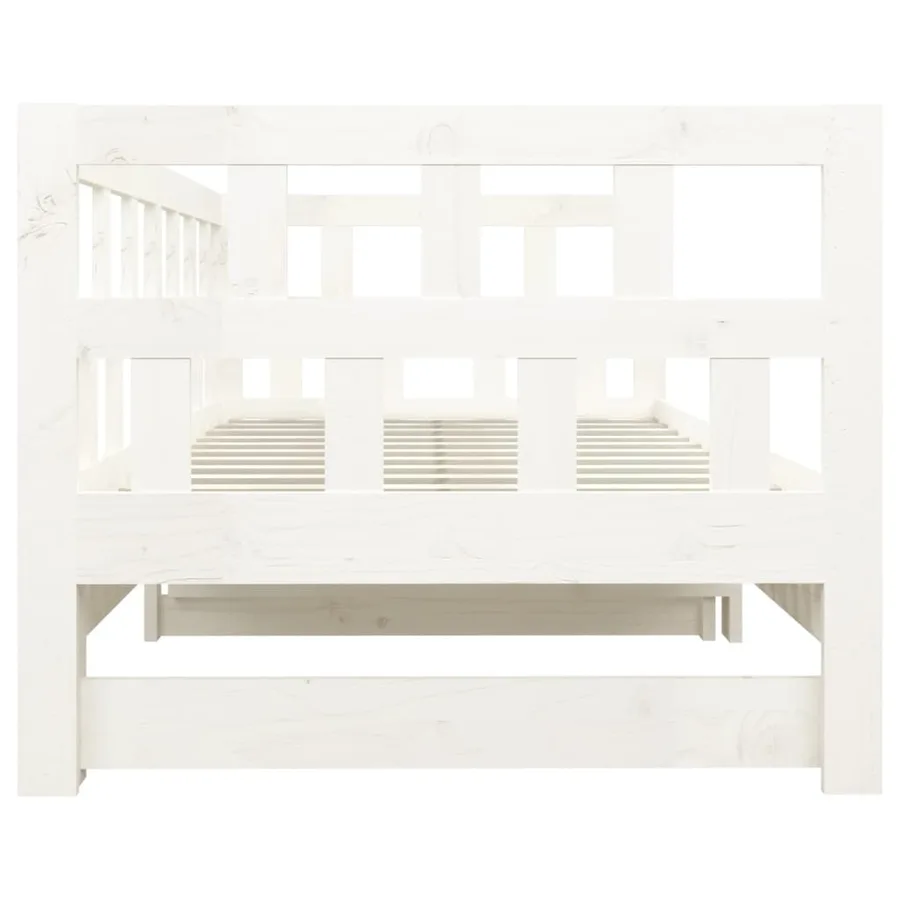 Lit coulissant sans matelas blanc 2x(90x190) cm - 11