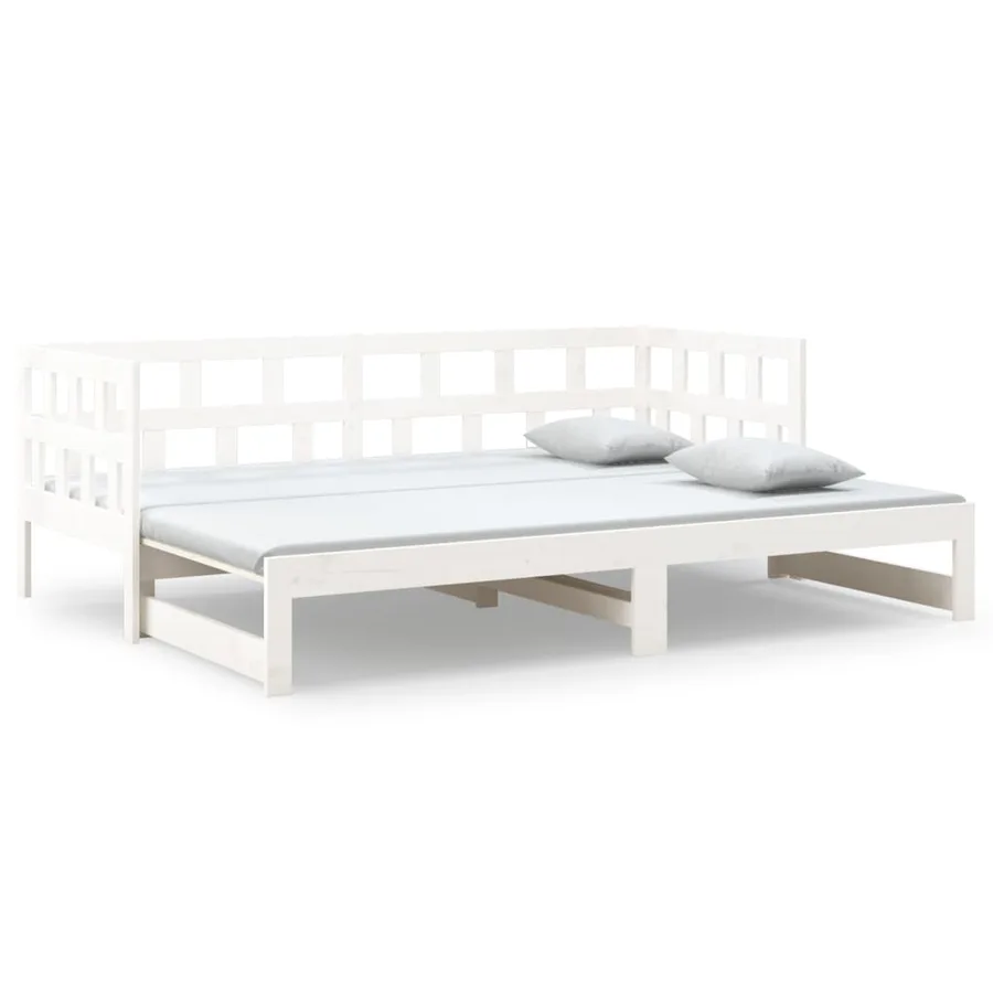 Lit coulissant sans matelas blanc 2x(90x190) cm - 2