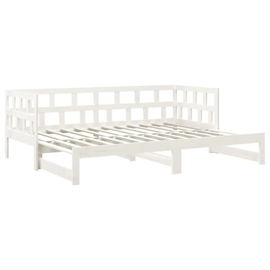 Lit coulissant sans matelas blanc 2x(90x190) cm - 8