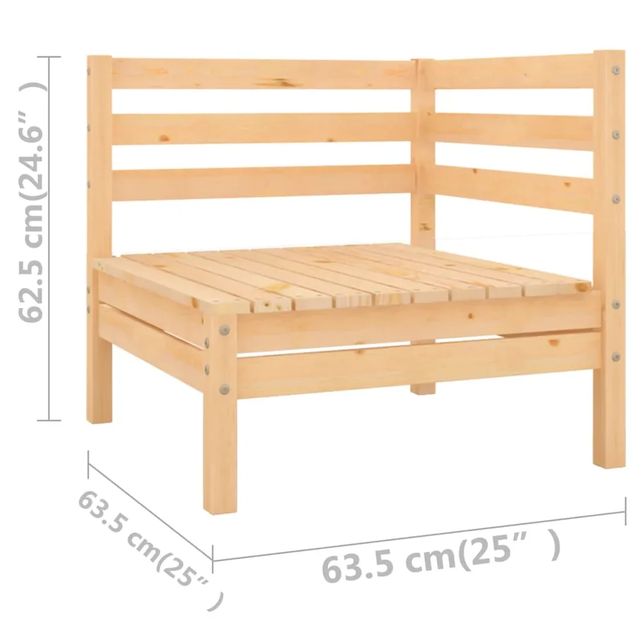 Salon de jardin 10 pcs Bois de pin massif - 6