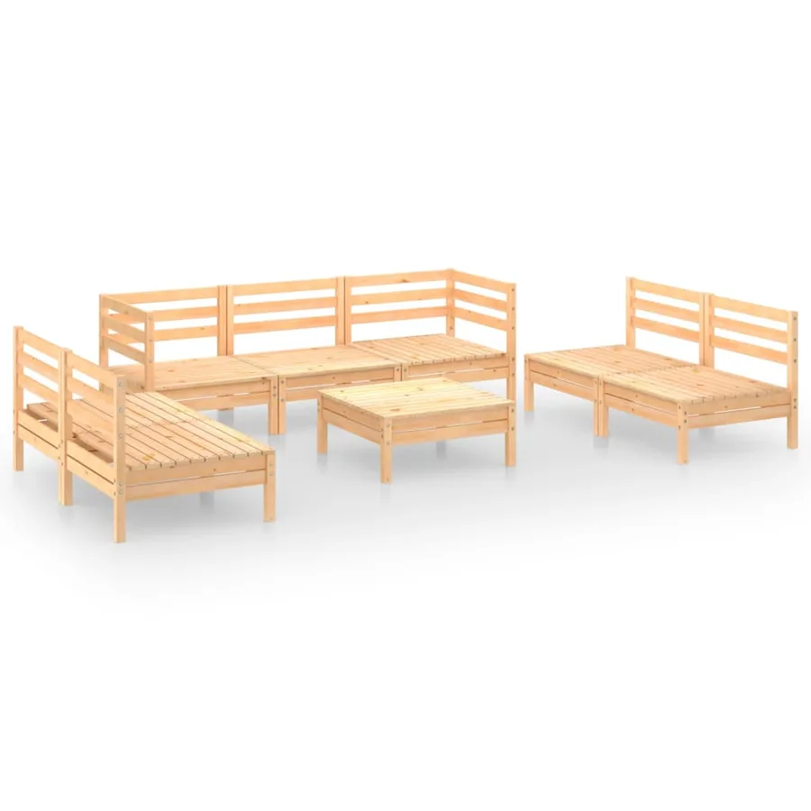 Salon de jardin 8 pcs Bois de pin massif - 2