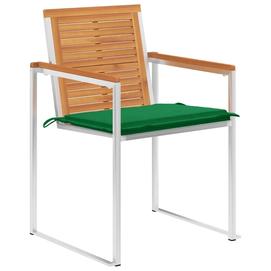 Chaises de jardin lot de 6 avec coussins Bois d'acacia solide - 2