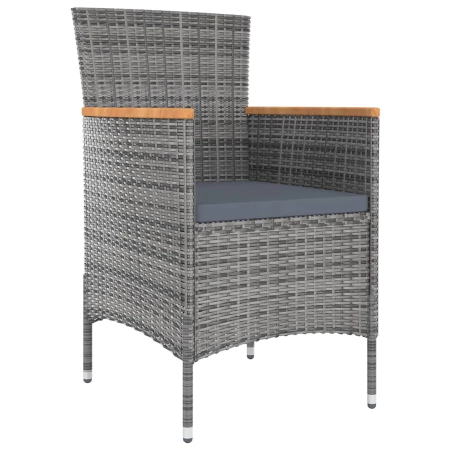 Ensemble à manger de jardin 9 pcs avec coussins Gris - 4