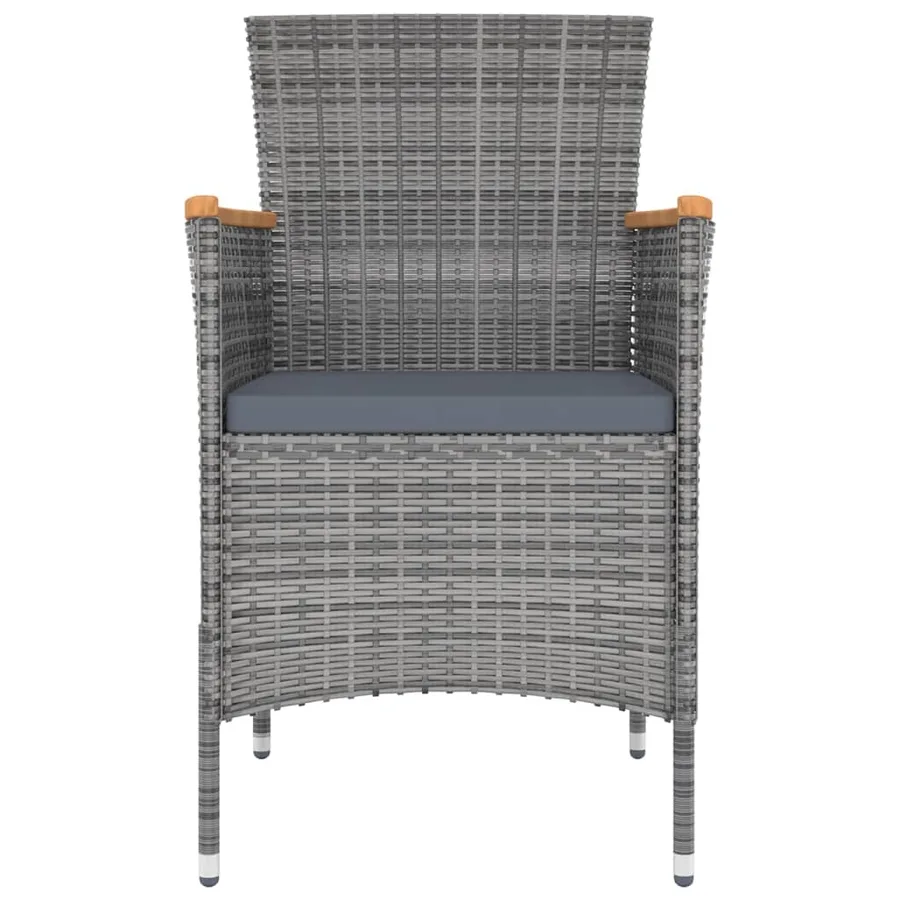 Ensemble à manger de jardin 9 pcs avec coussins Gris - 5