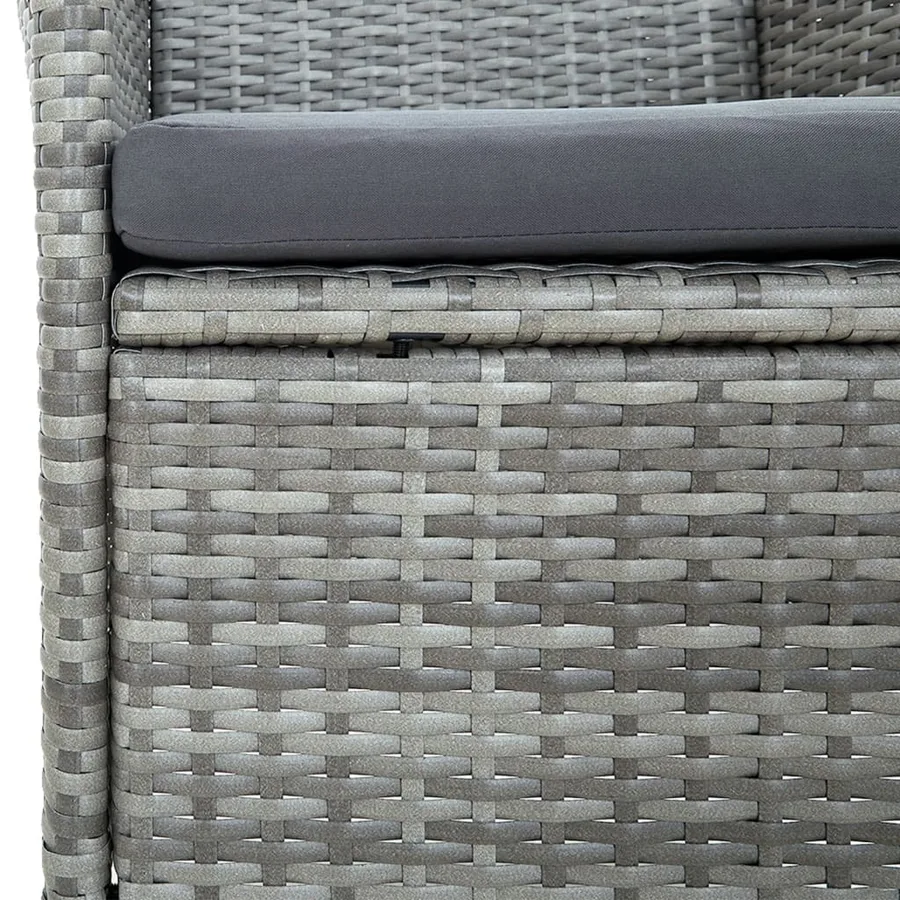 Ensemble à manger de jardin 9 pcs avec coussins Gris - 6