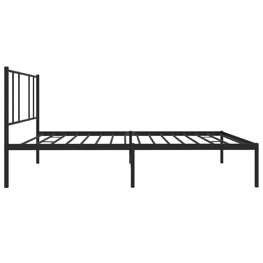 Cadre de lit métal sans matelas avec tête de lit noir 100x190cm - 7