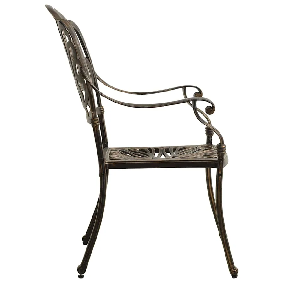 Chaises de jardin lot de 2 Aluminium coulé Bronze - 4