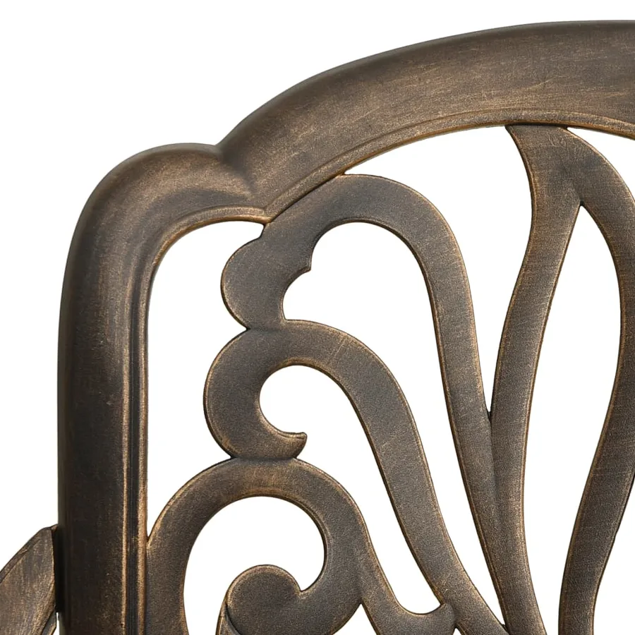 Chaises de jardin lot de 2 Aluminium coulé Bronze - 6
