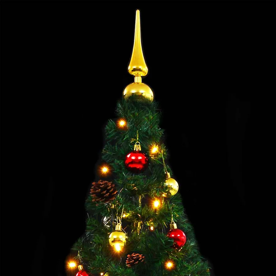 Arbre de Noël artificiel pré-éclairé avec boules vert 150 cm - 7