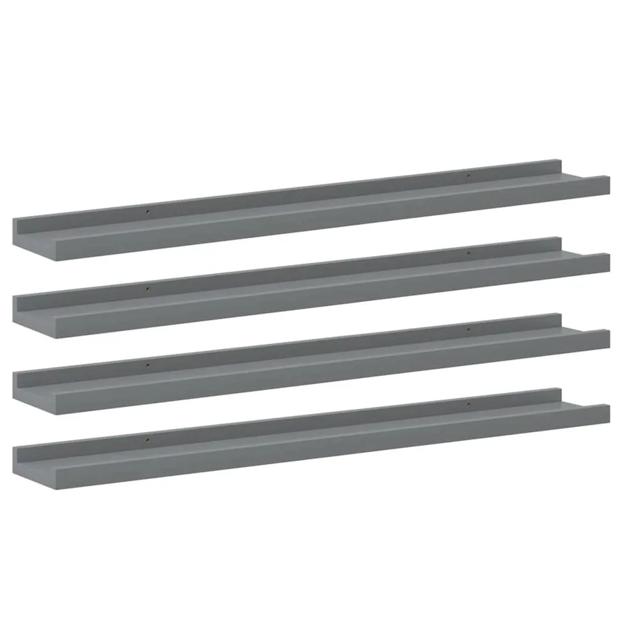 Étagères murales 4 pcs Gris 80x9x3 cm - 2