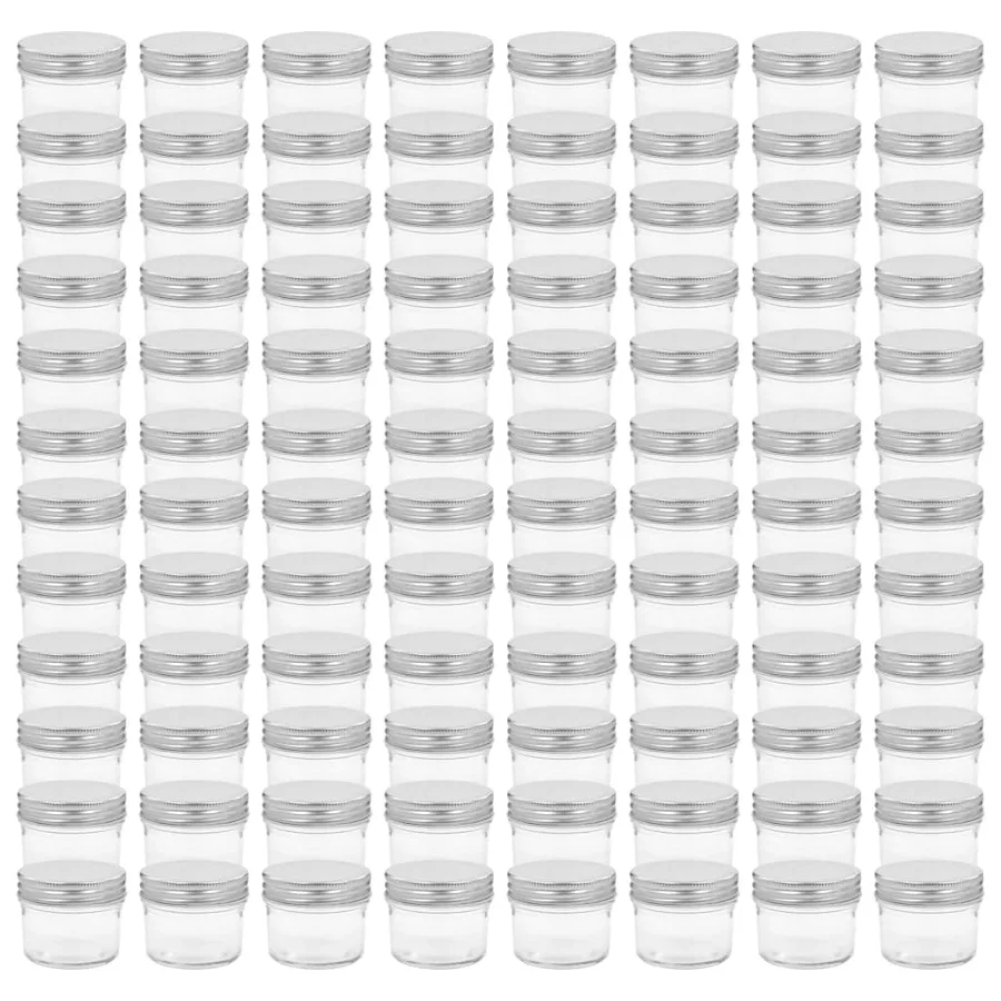 Pots à confiture avec couvercles argentés 96 pcs Verre 110 ml - 2