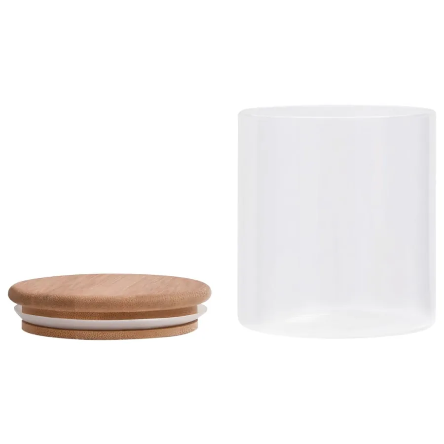 Pots de conservation en verre couvercle en bambou 6 pcs 600 ml - 4