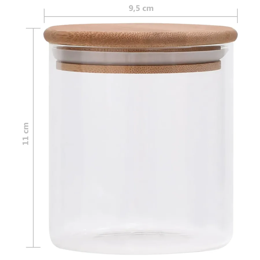 Pots de conservation en verre couvercle en bambou 6 pcs 600 ml - 7