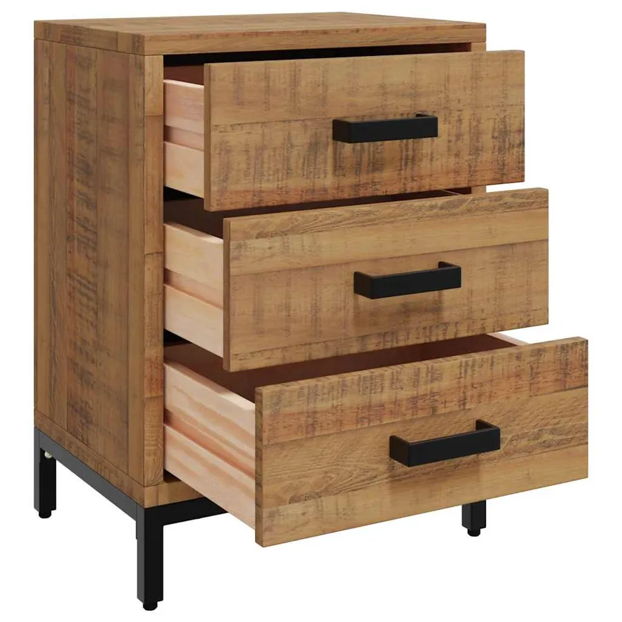 Tables de chevet 2 pcs 40x30x55 cm Bois de pin massif - 4