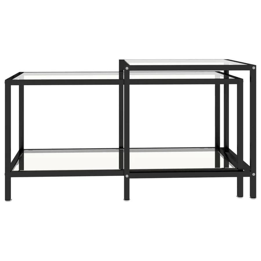 Tables à thé 2 pcs Verre trempé Transparent - 4