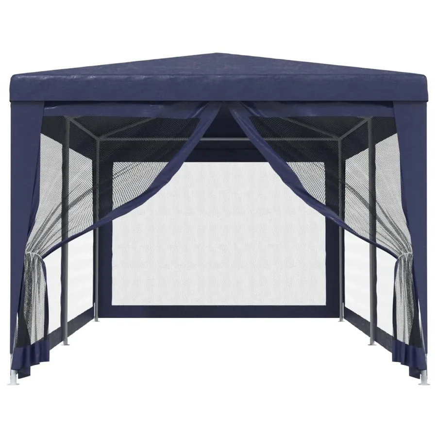 Tente de fête avec 6 parois latérales en maille Bleu 3x6 m PEHD - 3