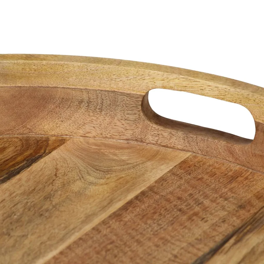 Table basse Bois de manguier massif et acier 50x40 cm - 4