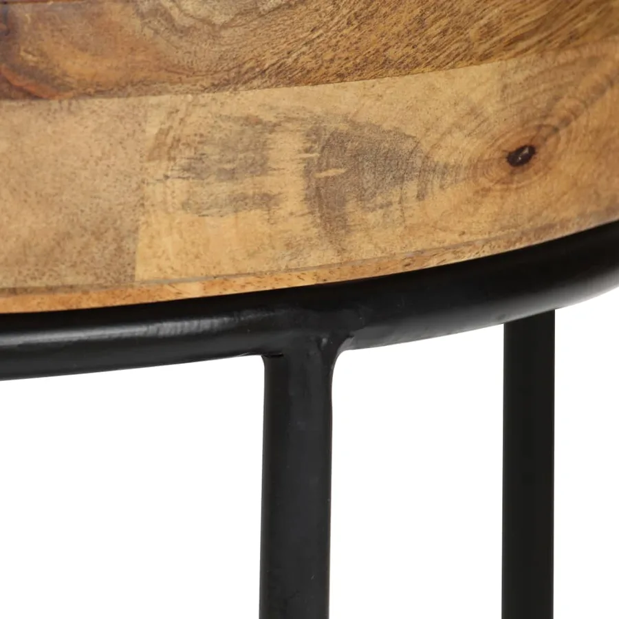 Table basse Bois de manguier massif et acier 50x40 cm - 5
