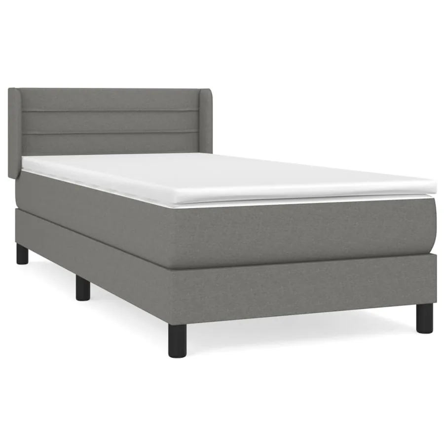 Sommier à lattes de lit avec matelas Gris foncé 100x200cm Tissu - 2