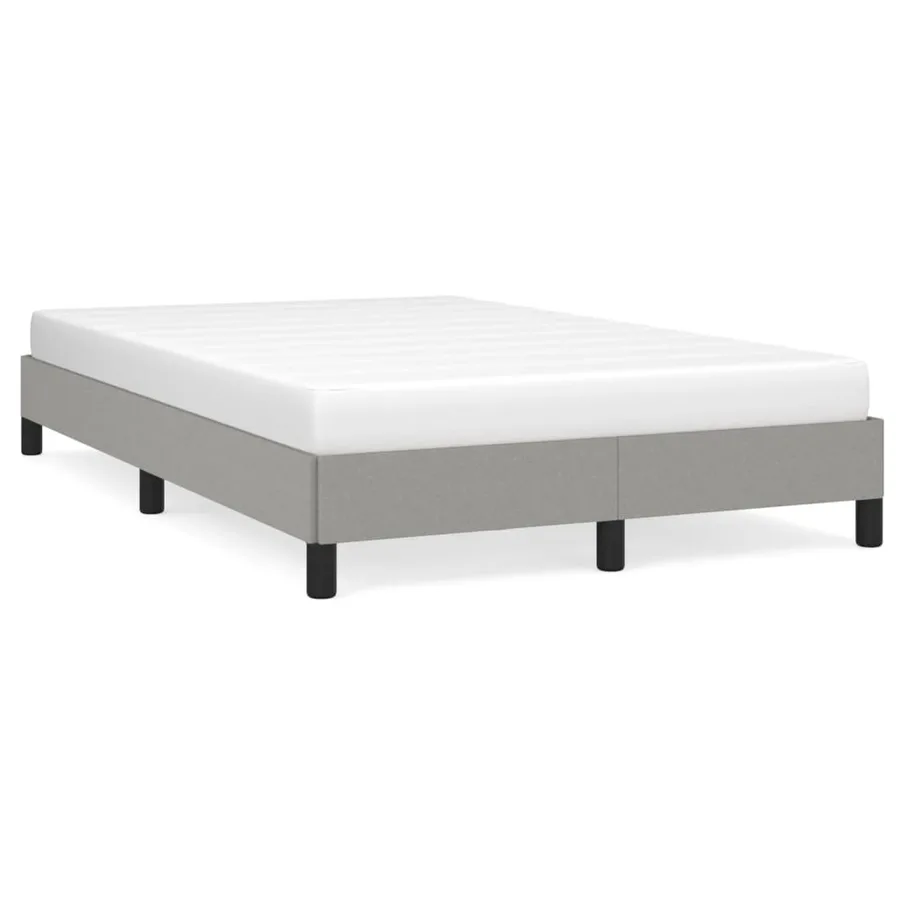 Cadre de lit sans matelas gris clair 120x200 cm tissu - 2