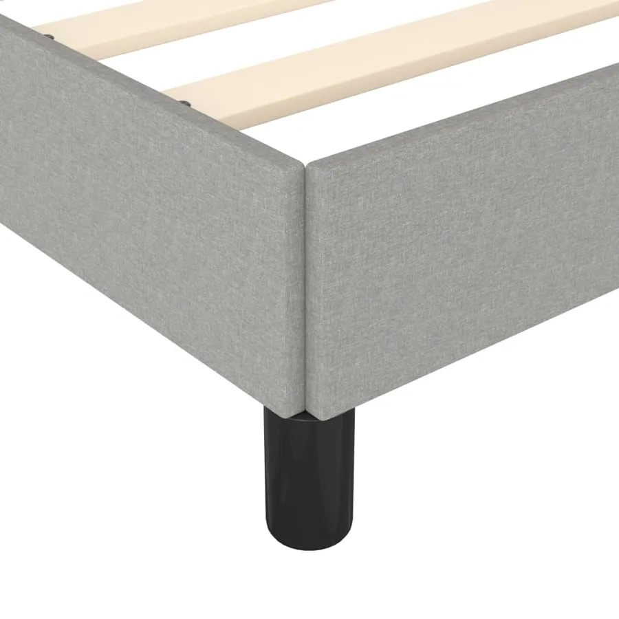 Cadre de lit sans matelas gris clair 120x200 cm tissu - 7