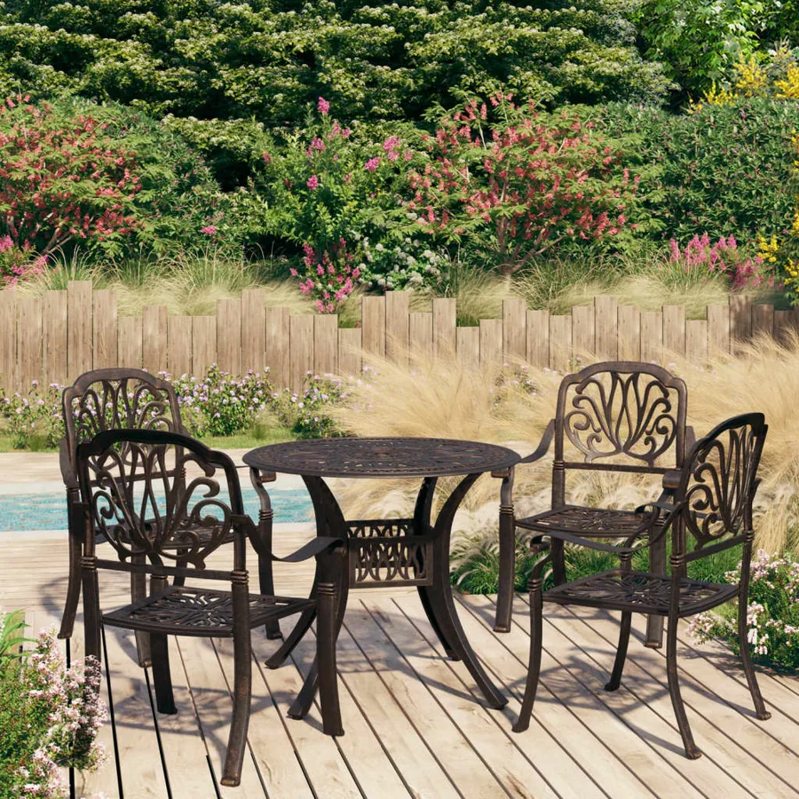 Ensemble de bistro 5 pcs Aluminium coulé Bronze