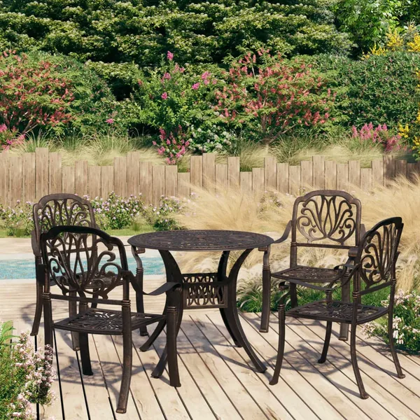 Ensemble de bistro 5 pcs Aluminium coulé Bronze