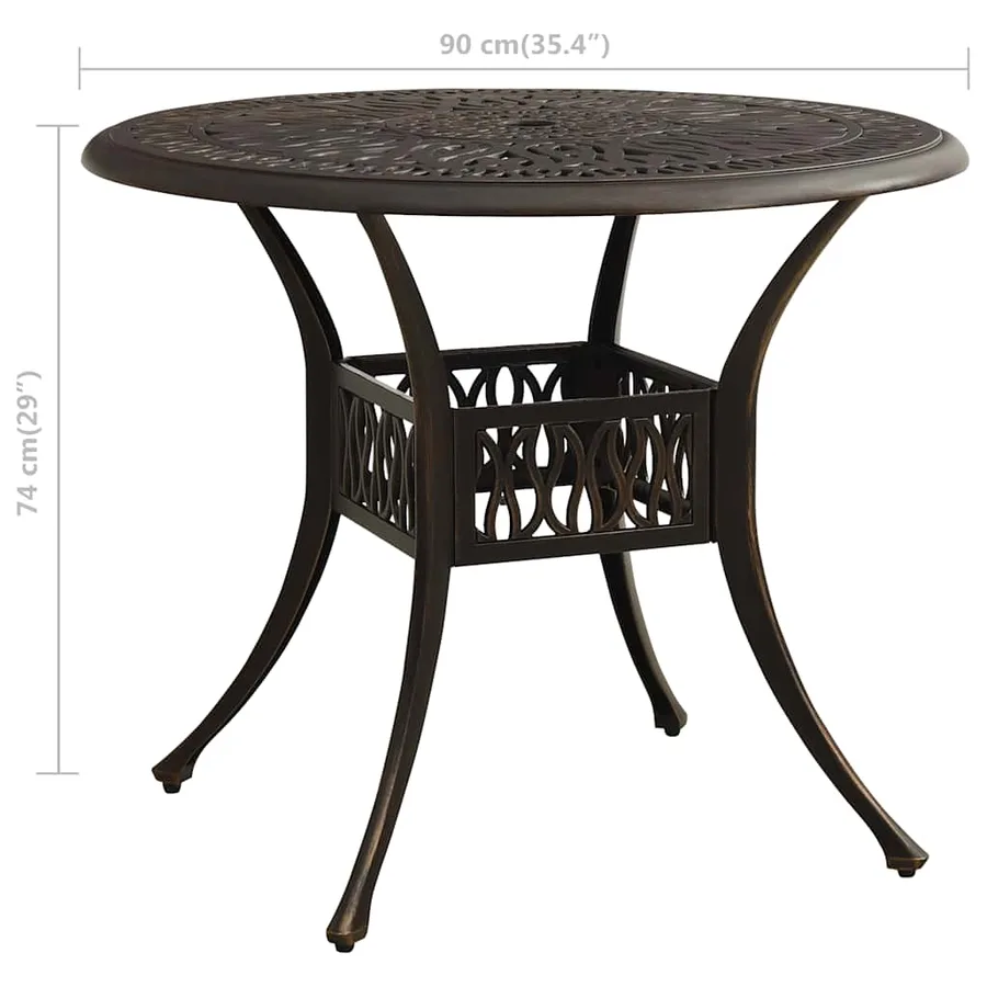 Ensemble de bistro 5 pcs Aluminium coulé Bronze - 15