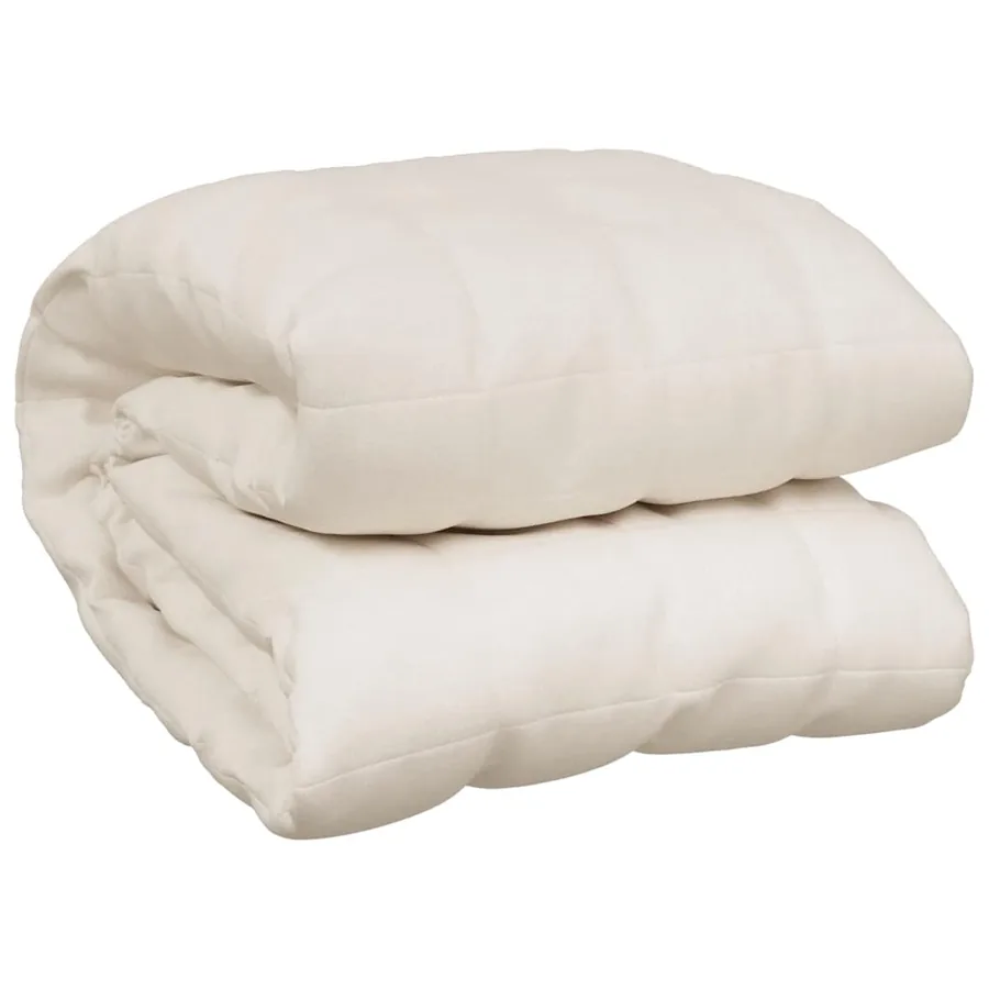 Couverture lestée Crème clair 200x200 cm 13 kg Tissu - 2