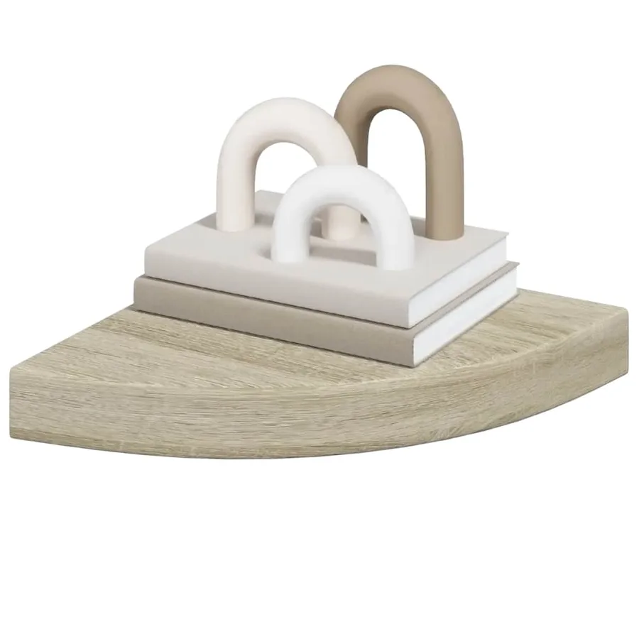 Étagères d'angle flottantes 4 pcs chêne 25x25x3,8 cm MDF - 4