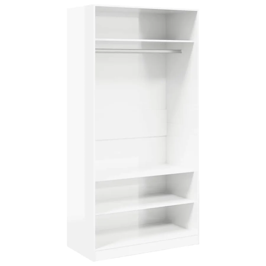 Garde-robe Blanc brillant 100x50x200 cm Bois d'ingénierie - 2