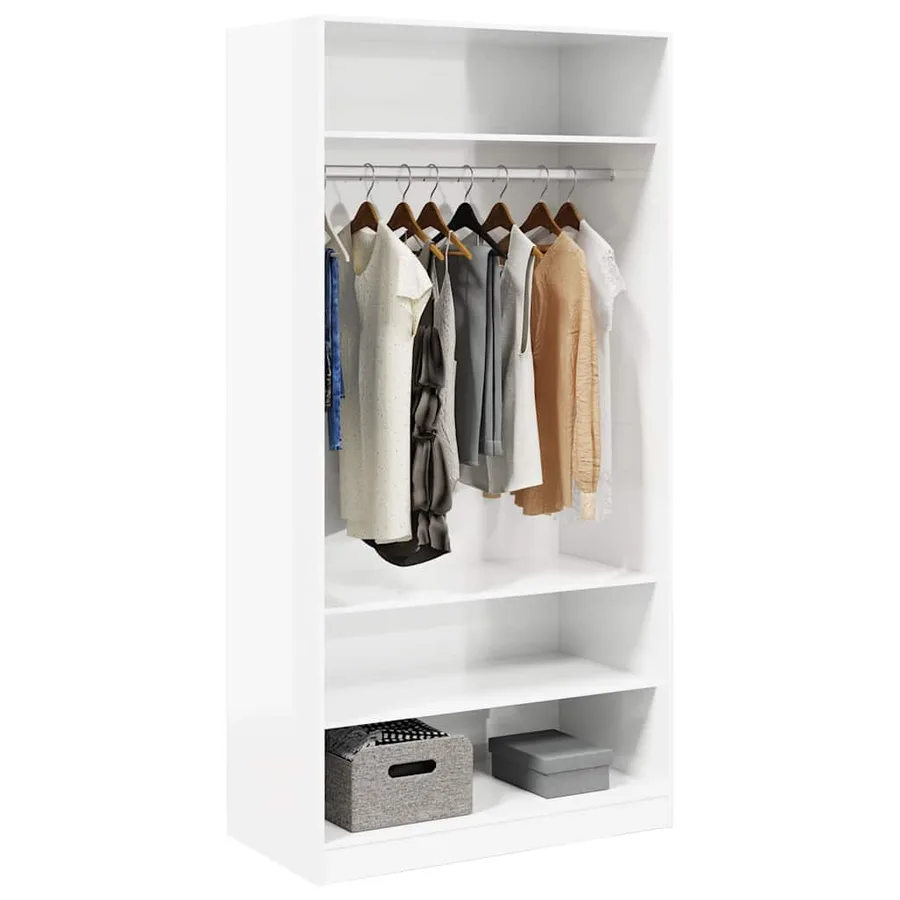 Garde-robe Blanc brillant 100x50x200 cm Bois d'ingénierie - 3