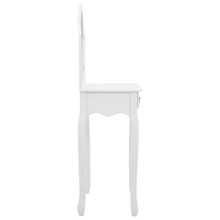Coiffeuse et tabouret Blanc 65x36x128 cm Bois de paulownia MDF - 5
