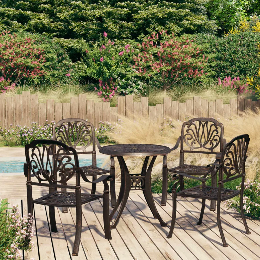 Ensemble de bistro 5 pcs Aluminium coulé Bronze
