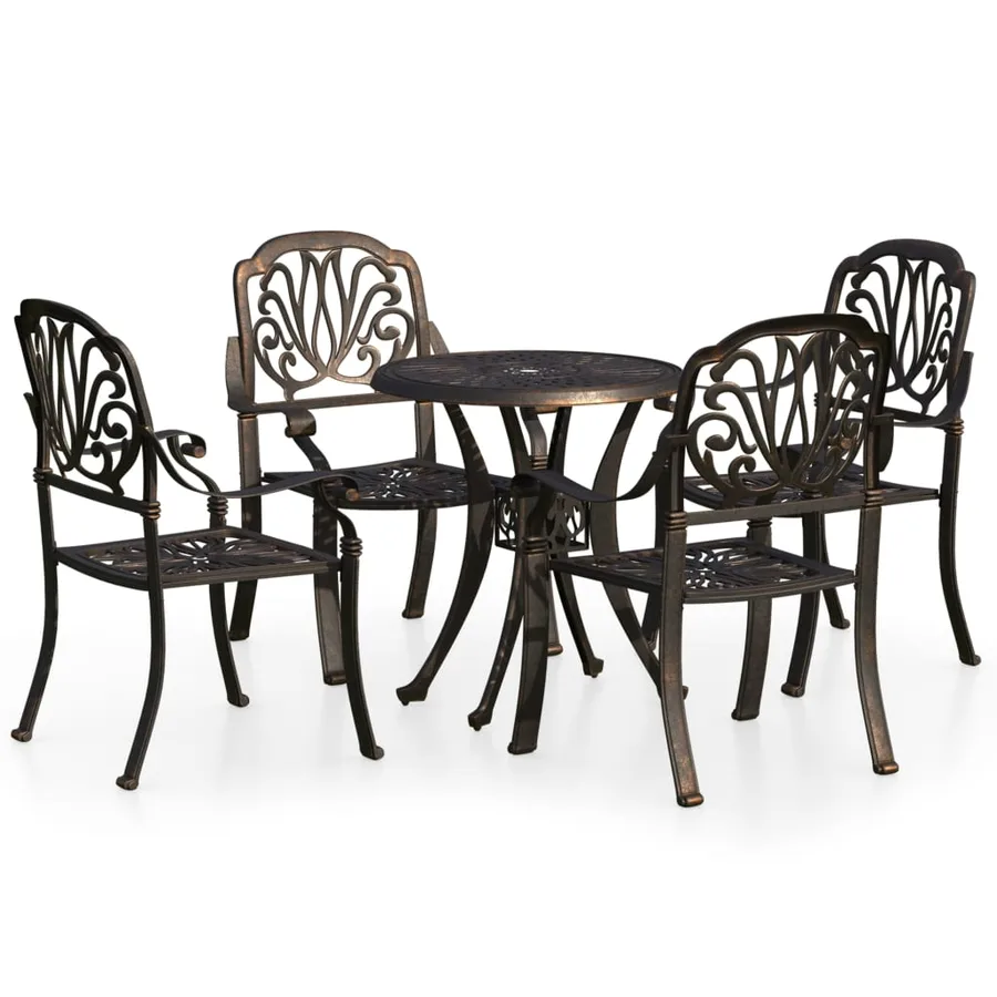 Ensemble de bistro 5 pcs Aluminium coulé Bronze - 2