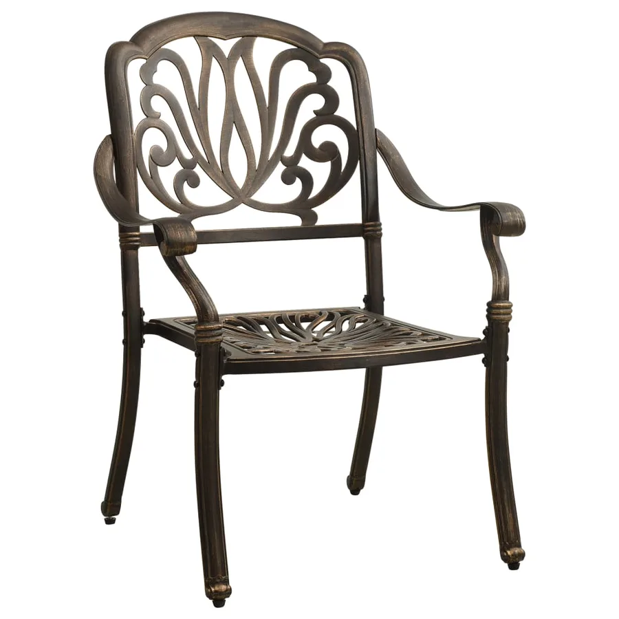 Ensemble de bistro 5 pcs Aluminium coulé Bronze - 3
