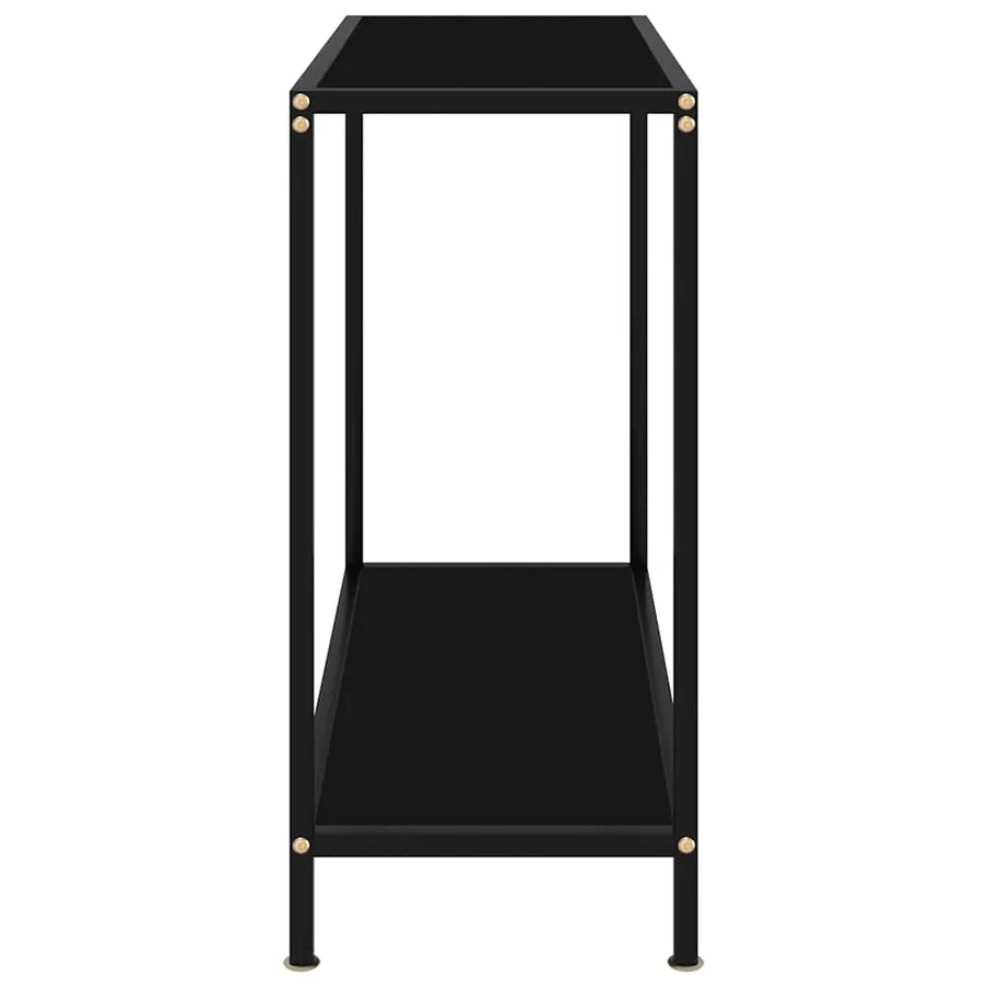 Table console Noir 80x35x75 cm Verre trempé - 3