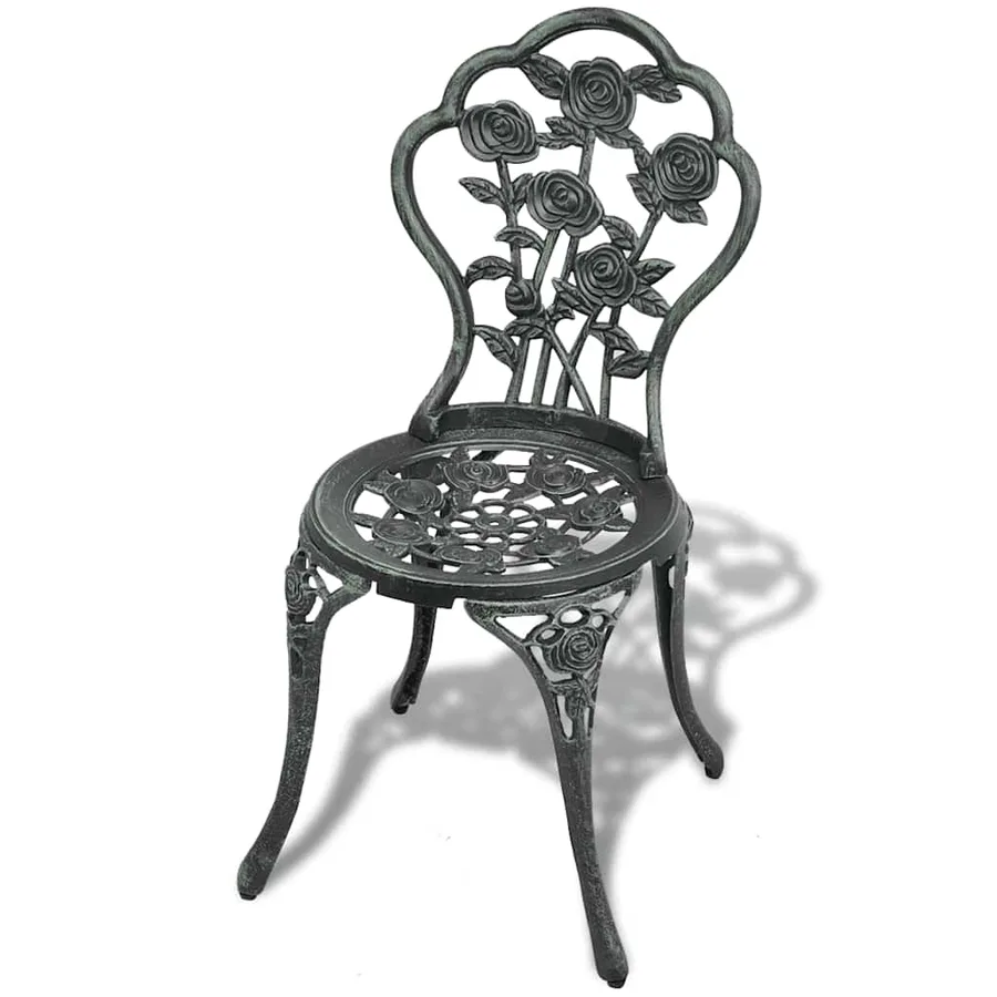 Chaises de bistro lot de 2 Aluminium coulé Vert - 2