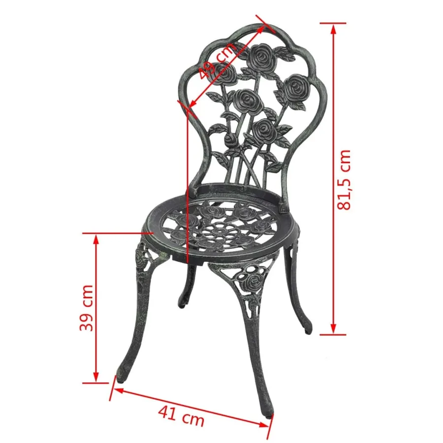 Chaises de bistro lot de 2 Aluminium coulé Vert - 6