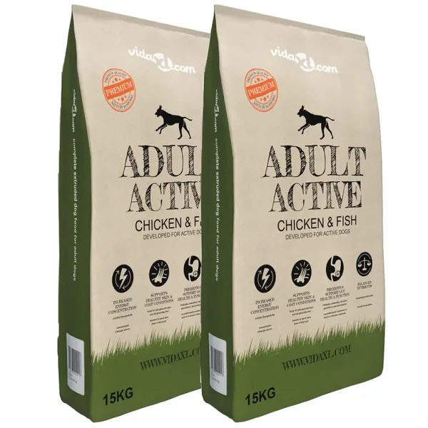 Nourriture pour chiens Adult Active Chicken & Fish 2 pcs 30 kg