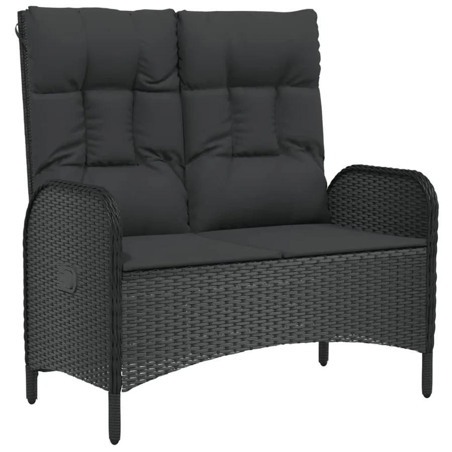 Ensemble à manger de jardin coussins 5pcs Noir Résine tressée - 8
