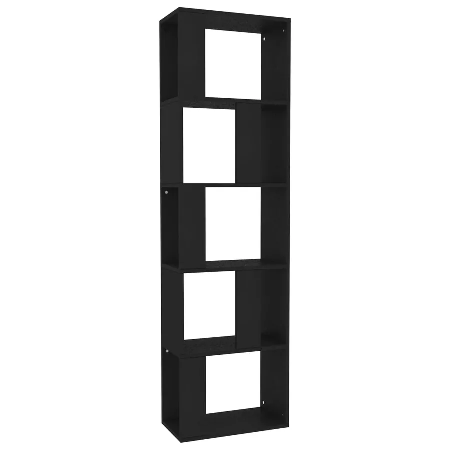 Bibliothèque/Séparateur de pièce Noir Bois d’ingénierie - 2